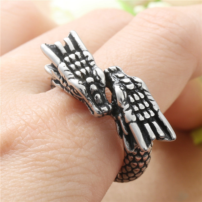 Dragon Power Titanium Steel Ring – Bold, Timeless Statement